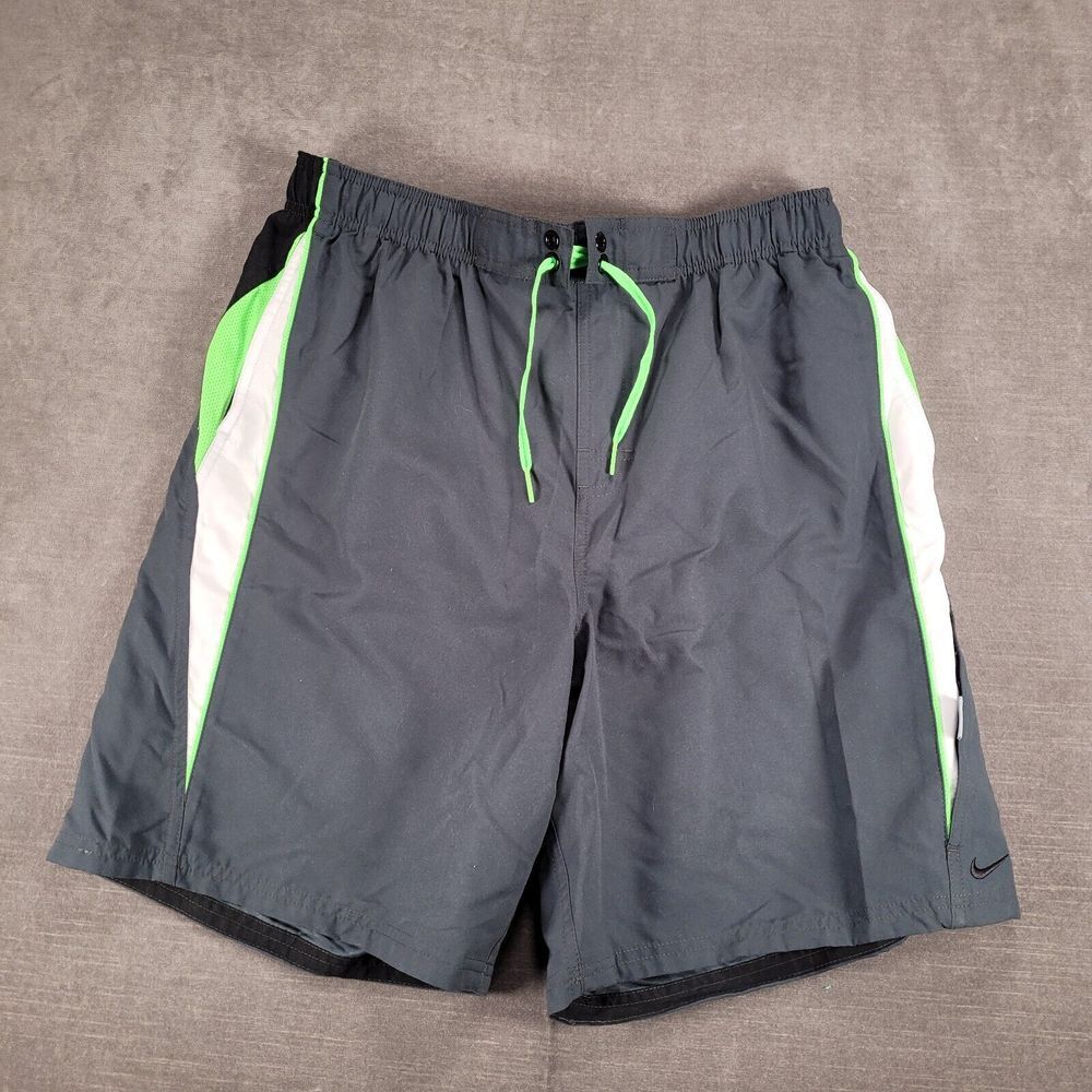 Nike Swim Trunks Men's Size Large Lined Pockets Black Drawstring Waist New